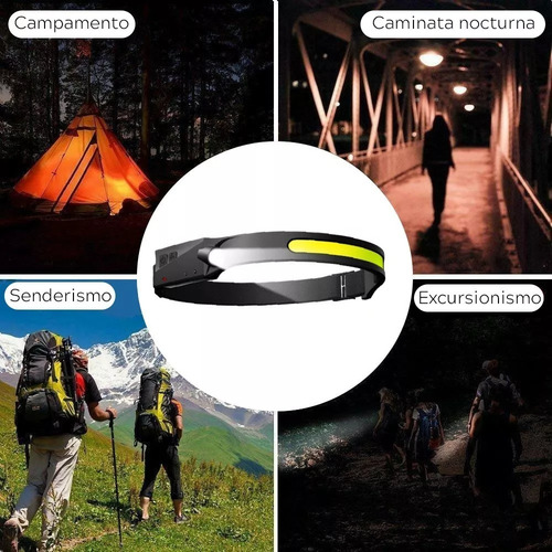 Lampara Led Minero Tactica Cabeza Recargable Usb Linterna