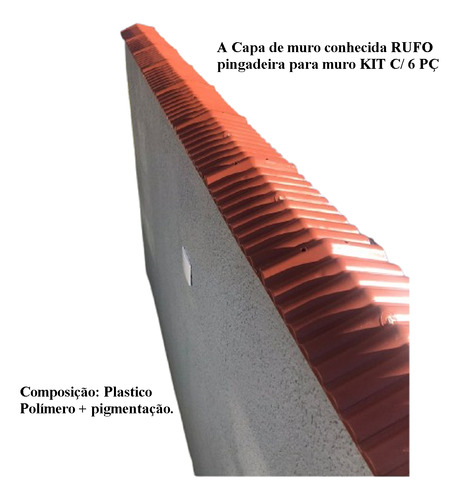 Pingadeira Capa De Muro Rufo Plástica Resistente Kit 06 Pç