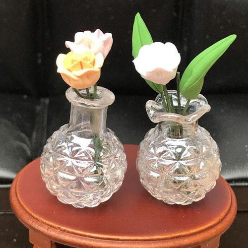 Nuevo 2 Piezas 1:12 Casa De Muñecas Miniaturas Jarrones