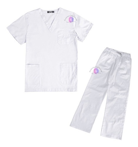 Uniforme Pijama Medico Enfermero Hombre Antifluido Cuellov  