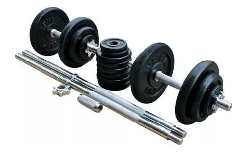 Set Pesas Phanter Pro Fit 007  50kg C/mancuerna-disco Acero