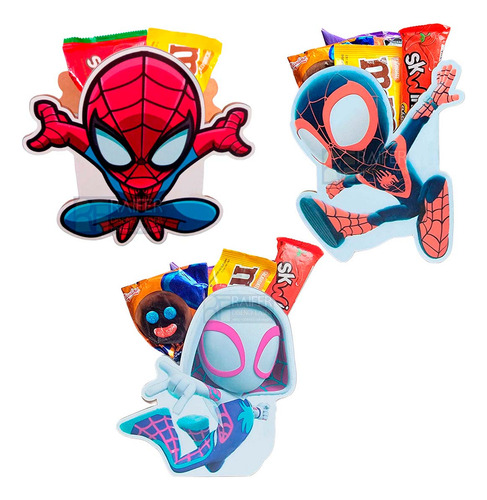 Centro De Mesa Spiderman Spidey ,espín Y Ghost 9 Piezas