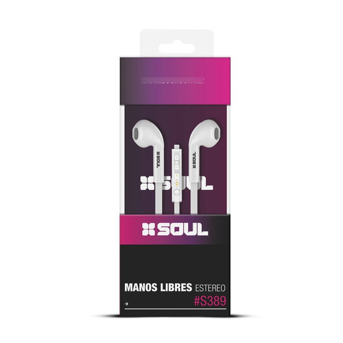 Auriculares Soul Originales Manos Libres Microfono Celular Tablet Color Blanco