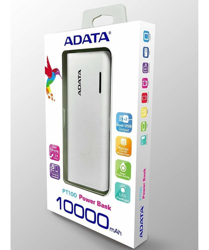 Adata Power Bank 10000mah Cargador Portatil Celular Pt100 Bl