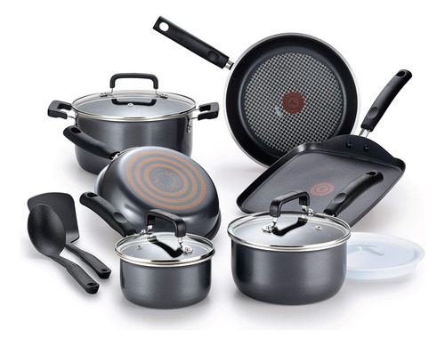 Juego De Utensilios Antiadherentes Titanio, 12 Piezas, Gris