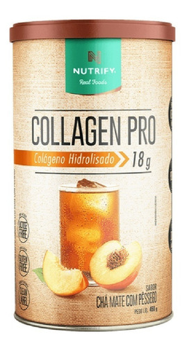 Collagen Pro Hidrolisado Chá Mate Com Pessêgo Nutrify