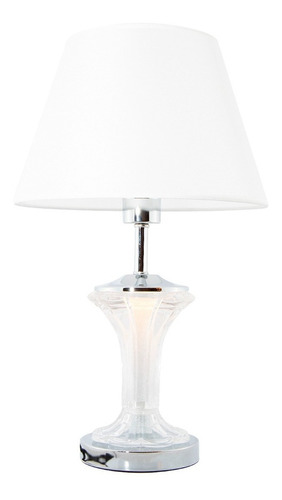 Lámpara De Mesa Clásico Blanco E27 60w 1 Luz Color de la estructura Cromo