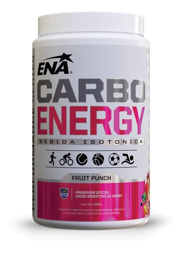 Carbo Energy 540 Gr Ena Bebida Deportiva Isotónica En Polvo Sabor Fruit punch