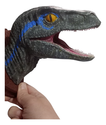 Dinosaurio Blue Jurassic World Impresa 3d Pintada A Mano