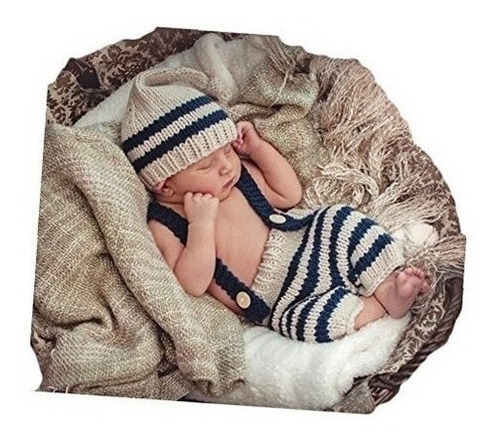 Recien Nacido Mens Baby Photo Props Outfits Crochet Hat Pan