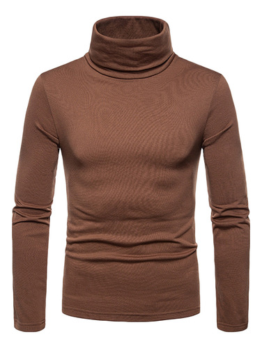 Blusa Casual De Manga Larga Con Cuello Alto Liso Tipo C Para