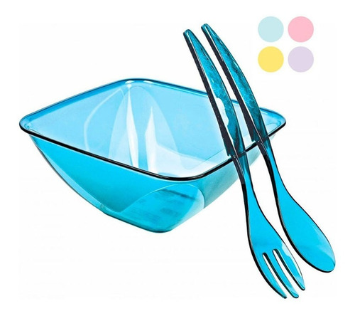 Bowl Ensaladera 28 Cm Con Servidor Plastico Bager