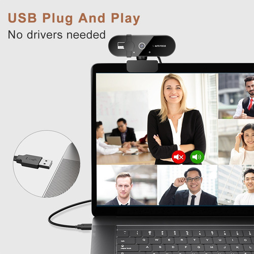 Webcam 4k Cámara Web Mini 30fps Usb Con Micrófono
