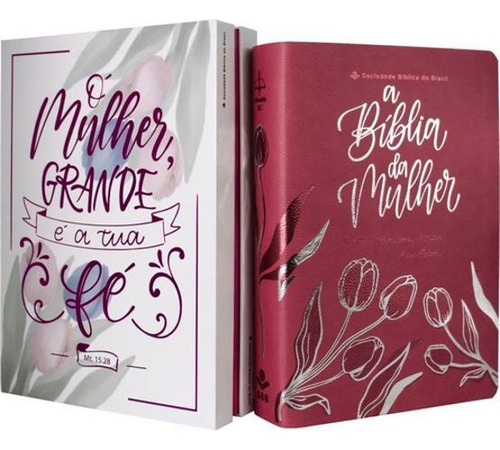 Bíblia Da Mulher Estudo Grande Rosa Tulipa Revista Corrigida