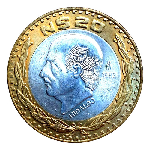 1 Moneda De 20 Pesos Miguel Hidalgo 1993 Nueva Sin Circular