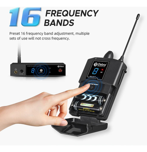 Sistema De 2 Monitores Inalámbricos Debra Er-280 Uhf
