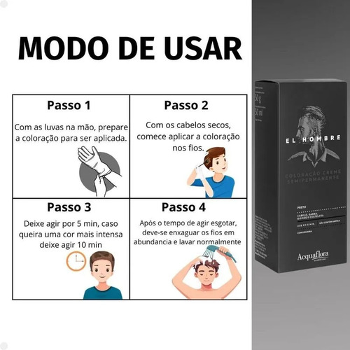 Kit 2 Uni Coloração El Hombre Castanho Escuro Acquaflora