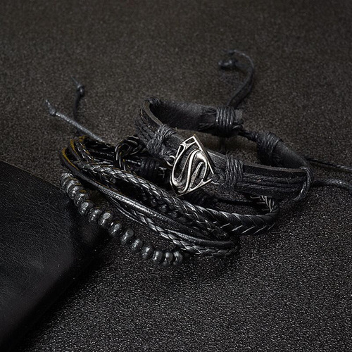 Pulsera Trenzada Pulsera Multi Capas Set