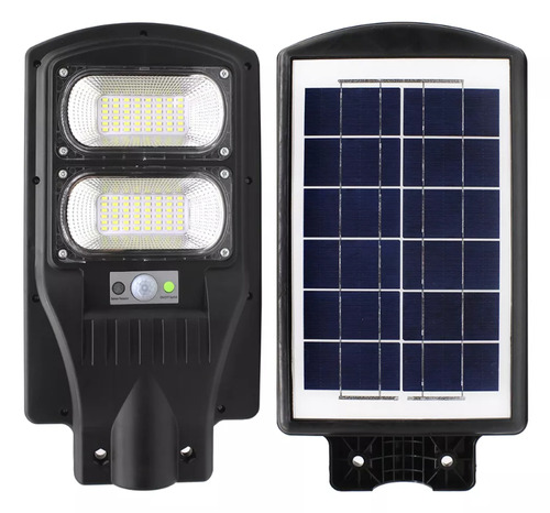 Luminária Solar Led 100w Refletor Poste De Rua Publica Prova D'água Com Sensor Controle Lumi