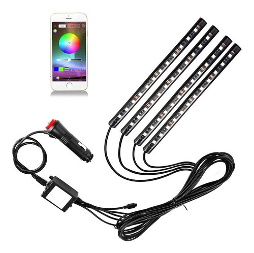 Luz Led Tunning Bluetooth Audioritmica Piso Auto Camioneta 