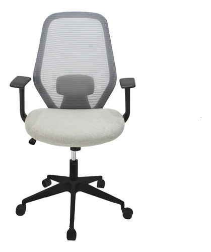 Silla Ejecutiva Bastia 8349w Tapizada En Tela Y Mesh Color Beige Con Negro Material Del Tapizado Algodón