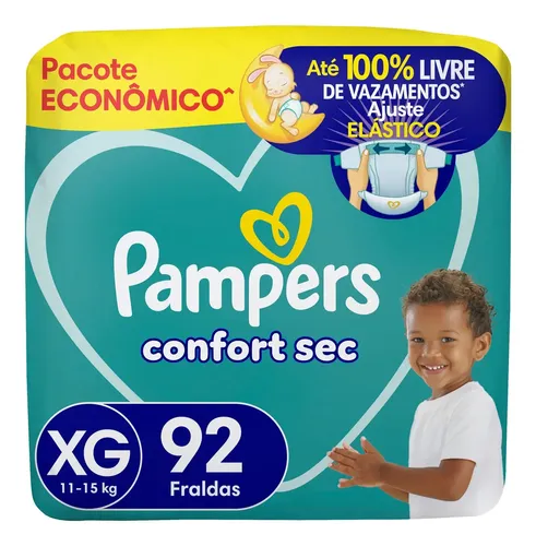 Fralda Pampers Confort Sec Tamanho XG 92 Unidades