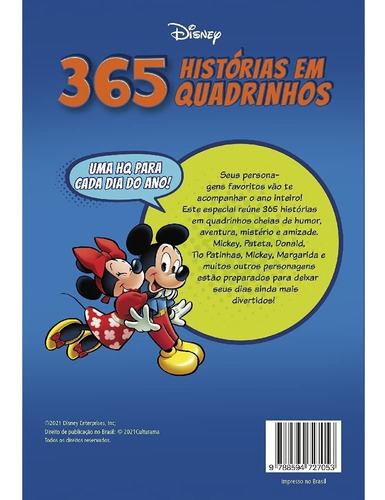 Livro Infantil 365 Histórias Curtas Em Quadrinhos Disney