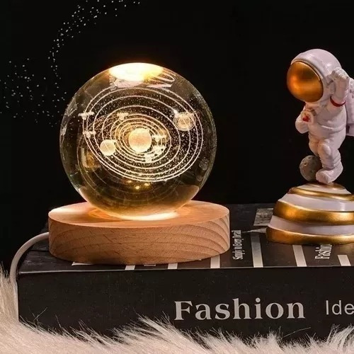 Sistema Solar 3d Lámpara Proyección Bola Cristal Luz Noche