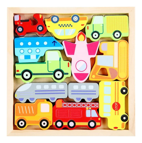 Juego Encaje Rompecabezas Puzzles Madera 3d Niños Montessori