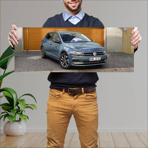 Cuadro 30x80cm Auto 2019 Volkswagen Polo Iq Driv 698