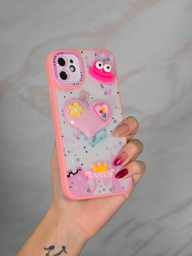 Funda Diseños 3d Tela Cubre Modulo Para Iphone 11 Rosa Queen Iphone 11