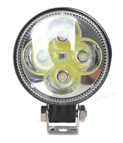 Imagen 1 de 10 de Faro Led Auxiliar Circular 12w 8cm 12v / 24v Auto Camion