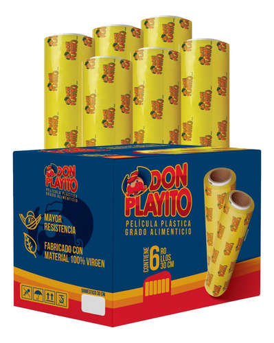 6 Rollos Vitafilm Grado Alimenticio Domestico Don Playito