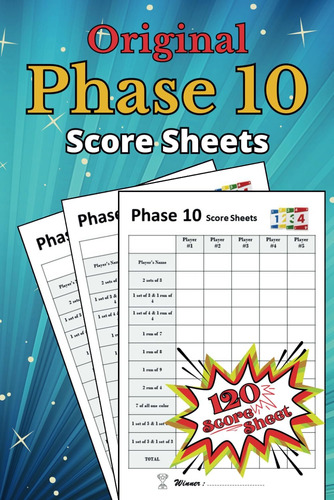 Libro: Original Phase 10 Score Sheets: 120 Pages Phase 10 