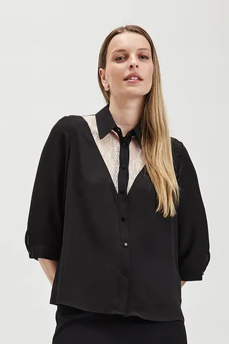 Blusa Camisera Encaje Negro Ash 14007224054102