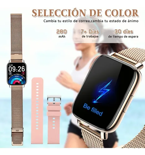 Smartwatch Mujer 1.85 Reloj Inteligente Reloj Impermeable Color De