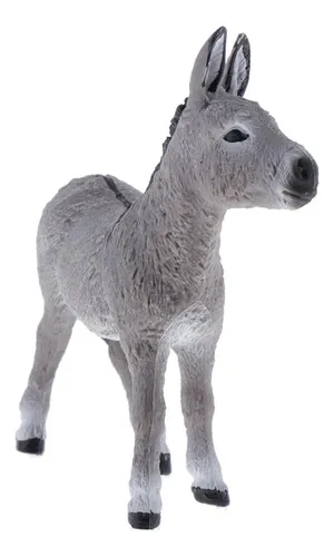 Plastic Wildlife Figurine Playset Toy Model For Gray Donkey