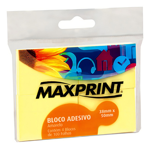 Bloco De Notas Amarelo Pastel Maxprint