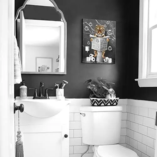 Kasluolo Tiger Decoración De Baño Arte De Pared Divertido Ti