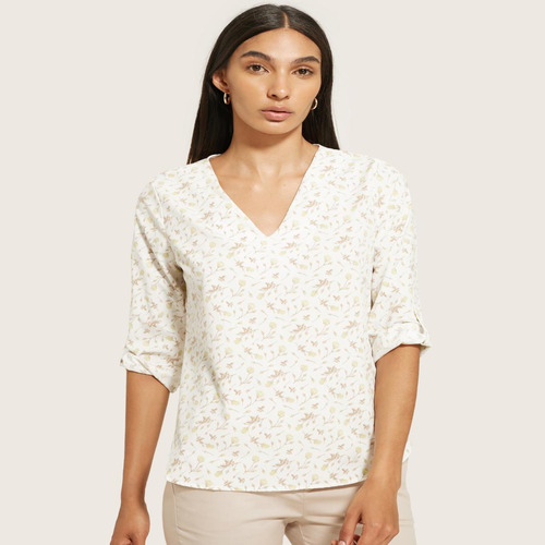 Blusa Mujer Patprimo M/c Blanco Poliéster 30122549-10234