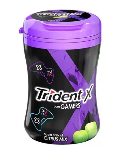 Chicle Trident X-gamer Sin Azúcar Sabor Citrus Mix 18 Un.