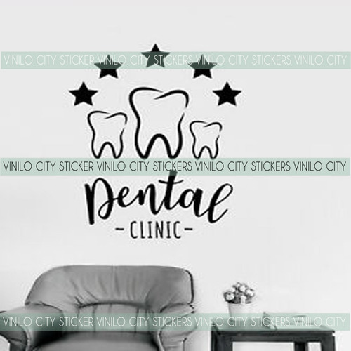 Vinil Decorativo Consultorio Dental Clinica Con Estrellas 