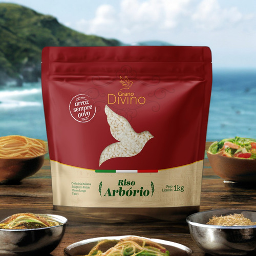 Arroz Arborio Grano Divino 1kg Pacote Grano Divino Arbório
