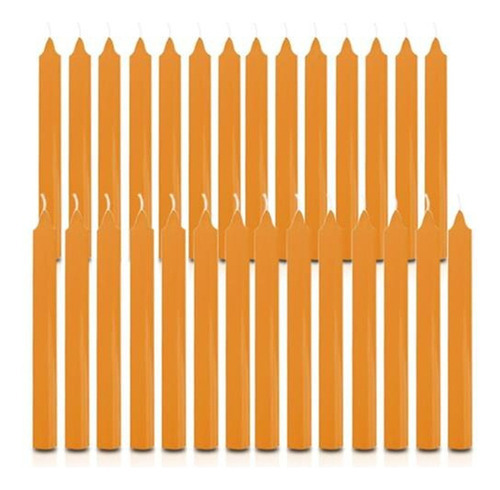 8 Velas Palito - Velas Brancas, Coloridas E Bicolor Com 18cm Cor Laranja