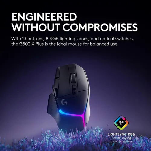 Ratón Óptico Inalámbrico Logitech G502 X Plus Hero 25k Negro