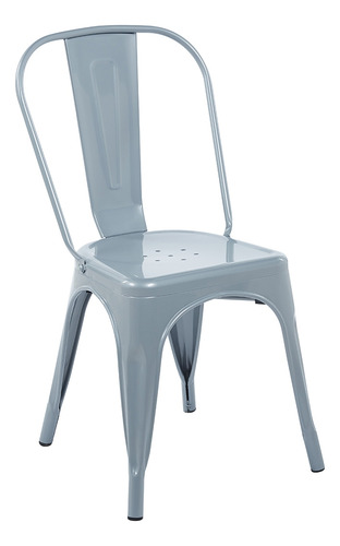 Silla Industrial Tolix Metal Int/ext Gris Brillante