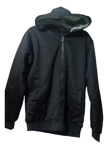 Sudadera Afelpada De Cierre Y Capucha, Talla S, Color Negro