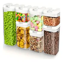 Comprar Set De 7 Contenedores Frascos Herméticos Envases Blanco T64