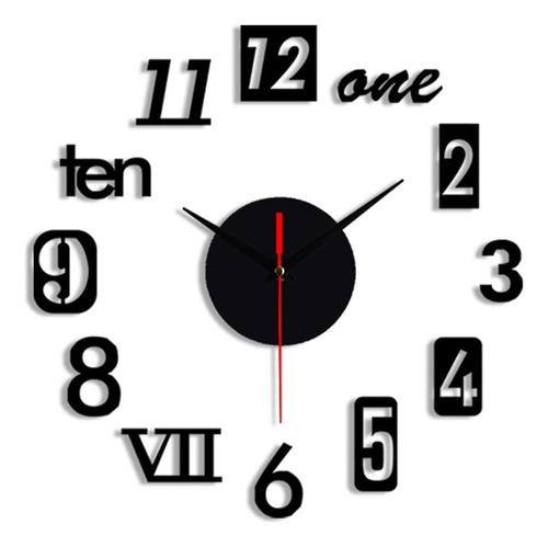 Reloj De Pared Diy, Moderno Reloj De Pared Con Espejo 3d, De