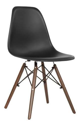 Set De 4 Sillas Eames Para Comedor Con Base Color Nogal